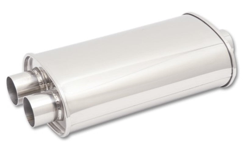 Vibrant StreetPower Oval Muffler 5in x 9in x 15in - 3in inlet/Dual Outlet (Center In - Dual Out)-thumbmail-2