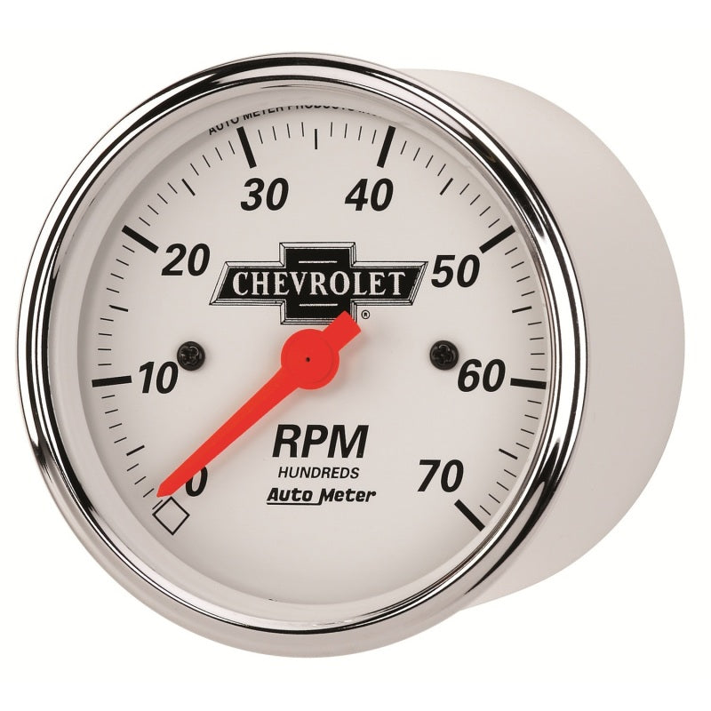 Autometer Arctic White GM 3-1/8in 7000RPM 4, 6, 8 Cyl Electrical Tachometer Gauge-thumbmail-2