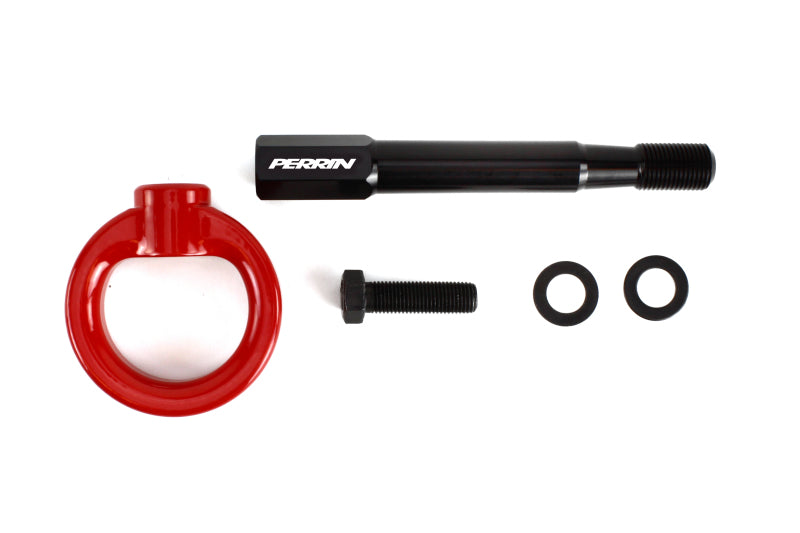 Perrin 14-19 Subaru Forester/Ascent Tow Hook Kit (Rear) - Red-thumbmail-1