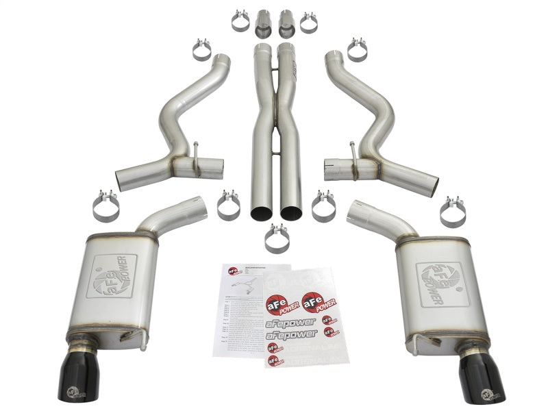 aFe MACHForce XP 3in 304 SS Cat-Back Exhausts w/ Black Tips 15-17 Ford Mustang GT V8-5.0L/V6-3.7L-thumbmail-3