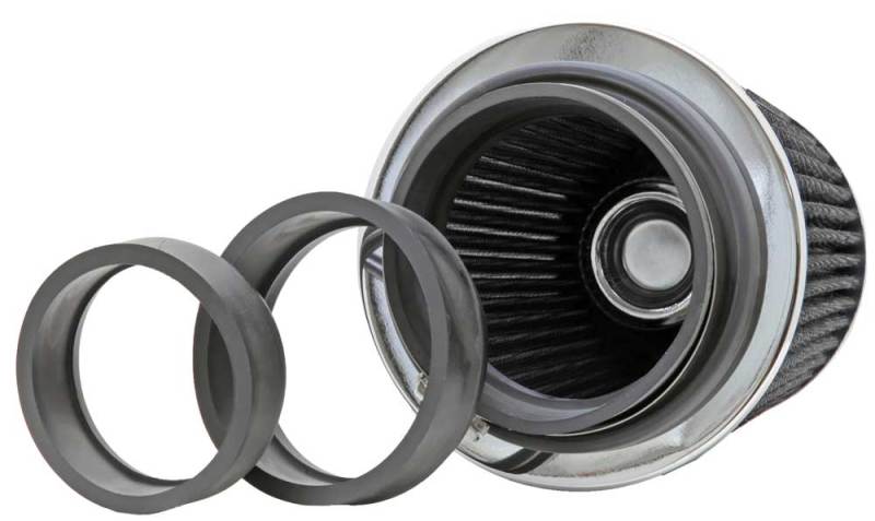 K&N Universal Filter Chrome Round Tapered White - 4in Flange ID x 1.125in Flange Length x 5.5in H-thumbmail-5