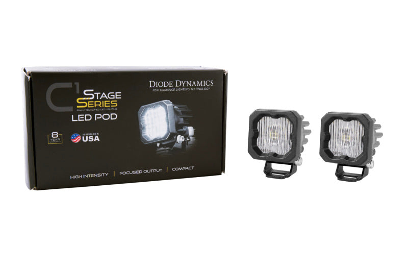 Diode Dynamics Stage Series C1 LED Pod - White SAE Fog Standard ABL (Pair)-thumbmail-2