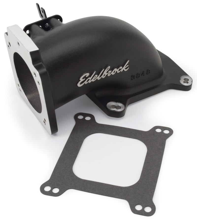 Edelbrock Low Profile Intake Elbow 90mm Throttle Body to Square-Bore Flange Black Finish-thumbmail-3