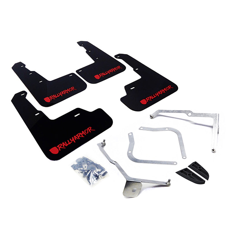 Rally Armor 15-21 Subaru WRX/STI (Sedan ONLY) Black UR Mud Flap w/ Red Altered Font Logo-thumbmail-1