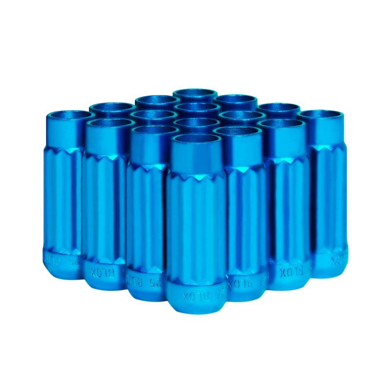 BLOX Racing Tuner 12P17 Steel Lug Nuts - Blue 12x1.25 Set of 16 12-Sided 17mm-thumbmail-1