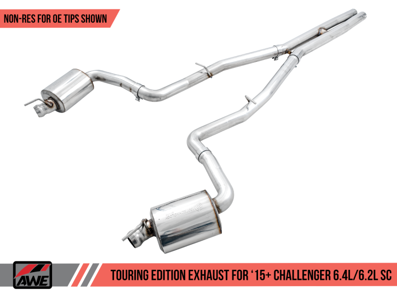 AWE Tuning 2015+ Dodge Challenger 6.4L/6.2L Non-Resonated Touring Edition Exhaust - Use Stock Tips-thumbmail-3