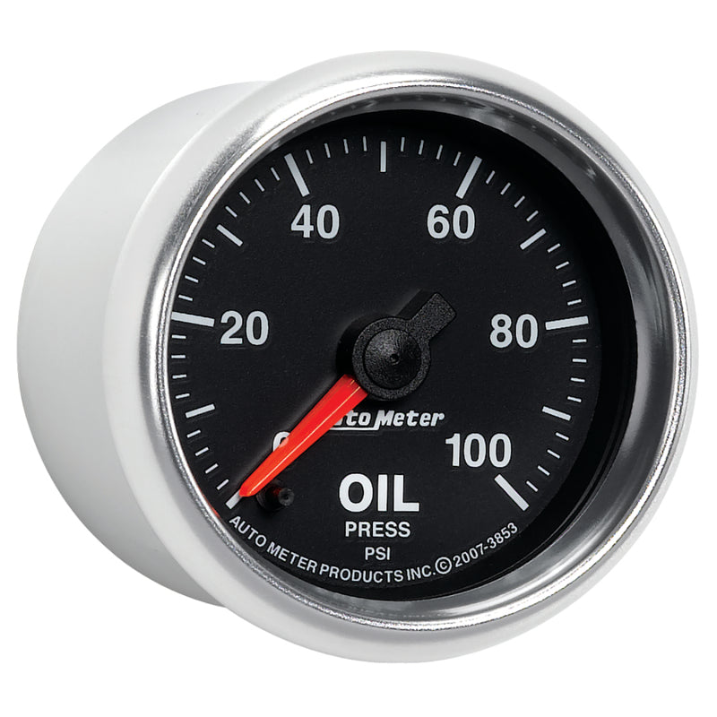 Autometer GS Series 2-1/16in Oil Pressure Gauge 100PSI Electric Full Sweep-thumbmail-2