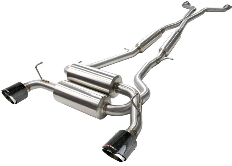 aFe Takeda 2-1/2in 304SS Cat-Back Exhaust Infiniti G37 08-13/Q60 14-15 V6-3.7 w/ Carbon Fiber Tips-thumbmail-4