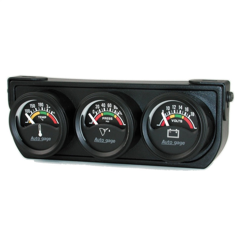 Autometer AutoGage 1.5in 0-100 PSI Oil Press/ 18 Volt / 280 Deg Water Temp Gauge Console-thumbmail-1