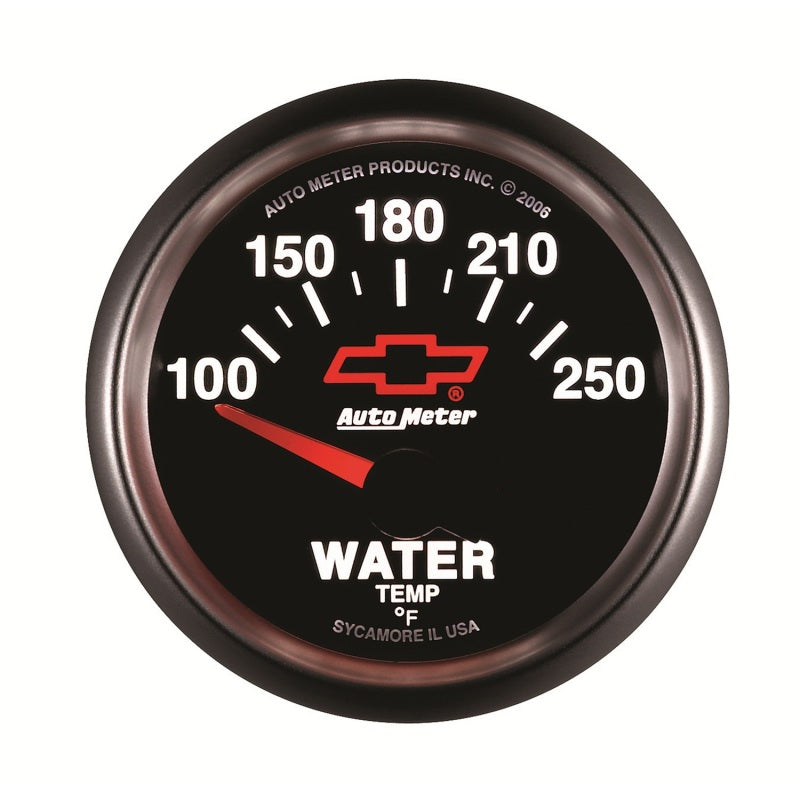 Autometer GM Bowtie Black 2-1/16in 100-250 F Pedestal Electronic Water Temp Gauge-thumbmail-2