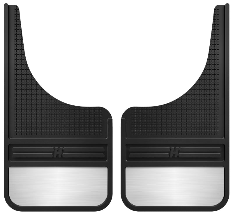 Husky Liners Universal 12in Wide Black Rubber Front Mud Flaps w/ Weight-thumbmail-2