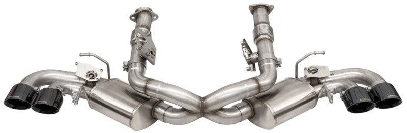 Corsa 2020 Corvette C8 3in Valved Cat-Back 4.5in Blk Quad Tips Fits Factory Perf Exhaust Deletes AFM-thumbmail-5