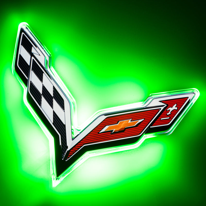 Oracle Corvette C7 Rear Illuminated Emblem - Dual Intensity - Green-thumbmail-4