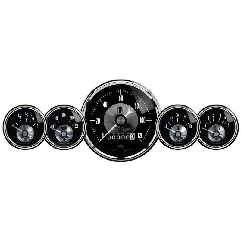 Autometer Prestige Series Black Diamond 3-3/8in Electric Speedometer 2-1/16in Elecrtric Oil Pressure-thumbmail-1