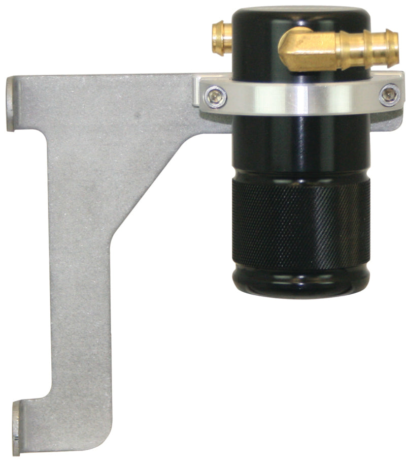 Moroso 12-18 Jeep 3.6L JK Air/Oil Separator Catch Can - Small Body - Billet Aluminum - Black Finish-thumbmail-1