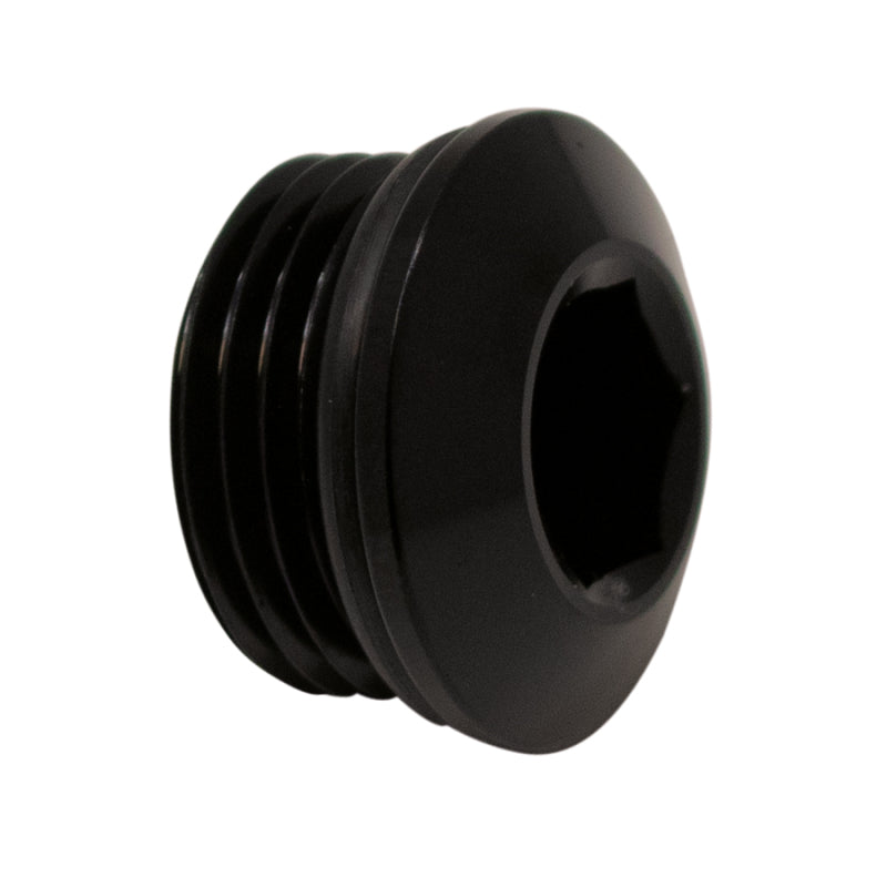 DeatschWerks 8AN ORB Male Plug Low Profile Internal Allen/Hex (Incl O-Ring) Anodized Matte Black-thumbmail-1