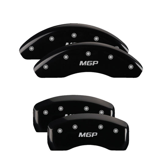 MGP 4 Caliper Covers Engraved Front & Rear Acura Black finish silver ch