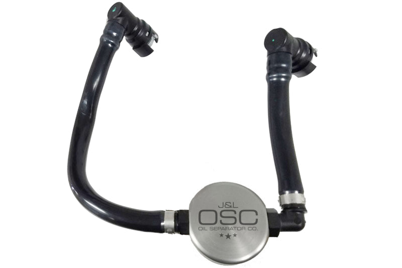 J&L 2018-2022 Ford Mustang GT Passenger Side Oil Separator 3.0 - Clear Anodized