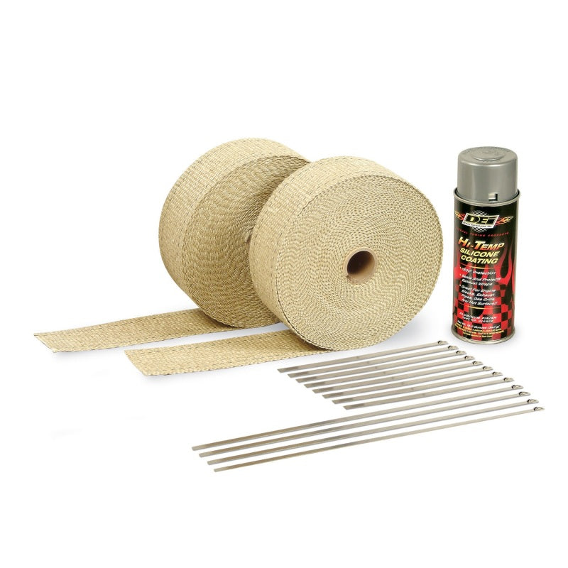 DEI Exhaust Wrap Kit - Tan Wrap and Aluminum HT Silicone Coating-thumbmail-1