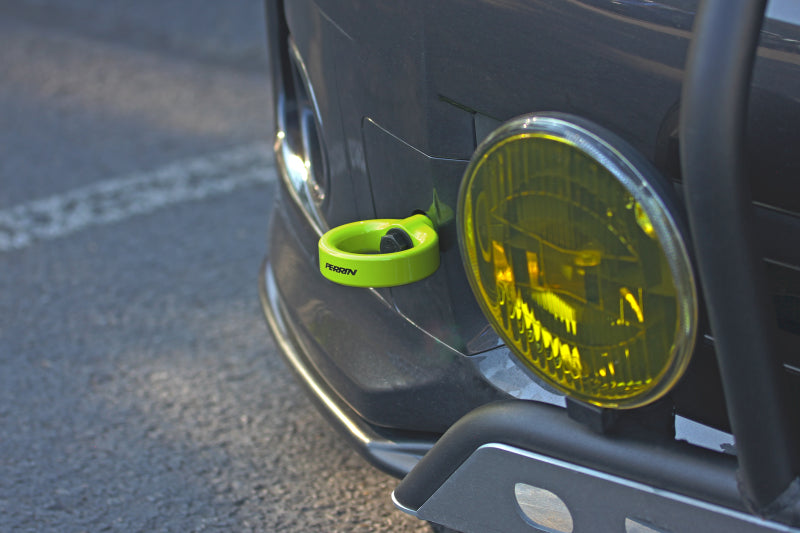 Perrin 08-14 Subaru WRX/STI Tow Hook Kit (Front) - Neon Yellow-thumbmail-2