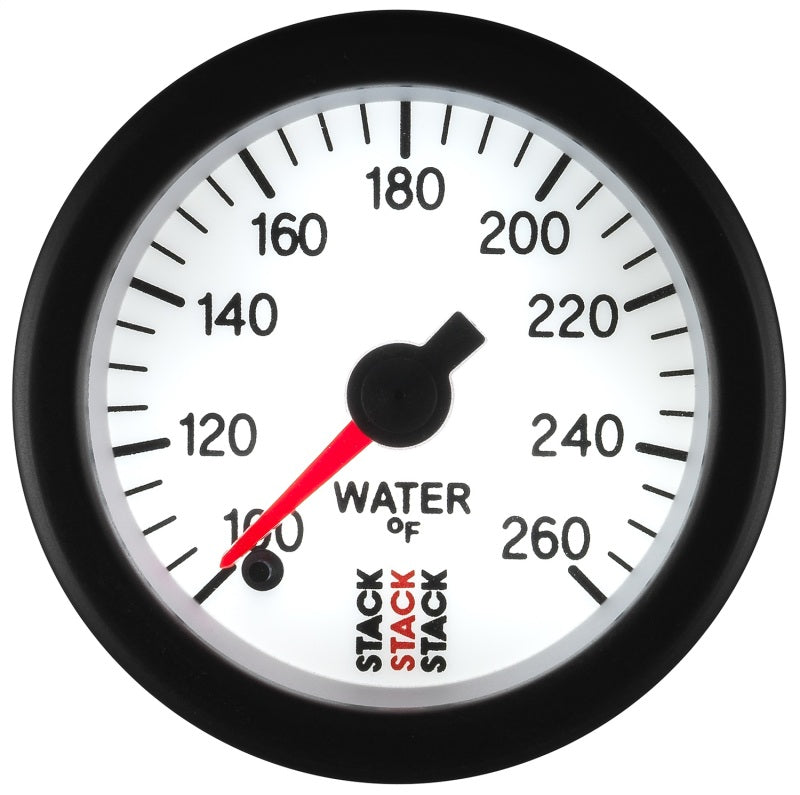 Autometer Stack 52mm 100-260 Deg F 1/8in NPTF Male Pro Stepper Motor Water Temp Gauge - White-thumbmail-2