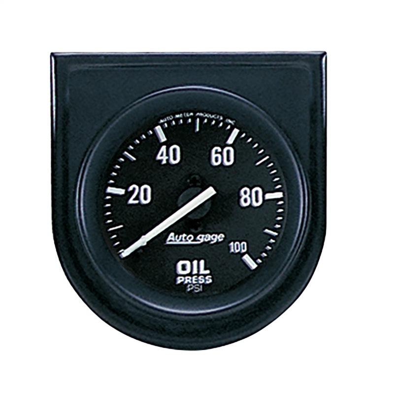 Autometer AutoGage Gauge Console 100psi Oil Pressure Gauge - Black Dial/Black Bezel-thumbmail-1