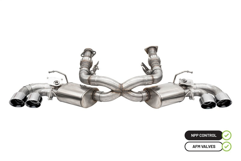 Corsa 2020 Corvette C8 3in Valved Cat-Back 4.5in Pol Quad Tips - Fits Factory Perf Exhaust w/ AFM-thumbmail-1