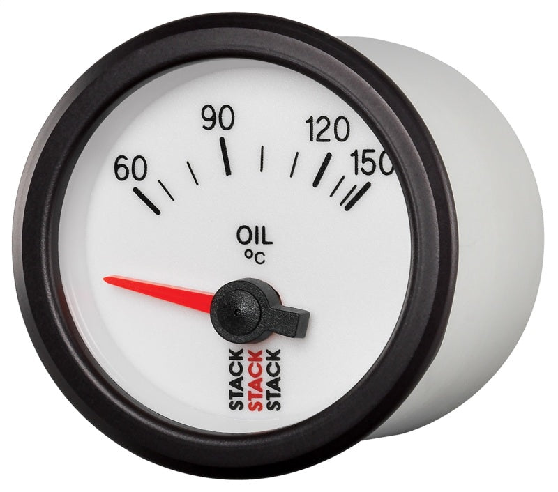 Autometer Stack 52mm 60-150 Deg C M10 Male Electric Oil Temp Gauge - White-thumbmail-2