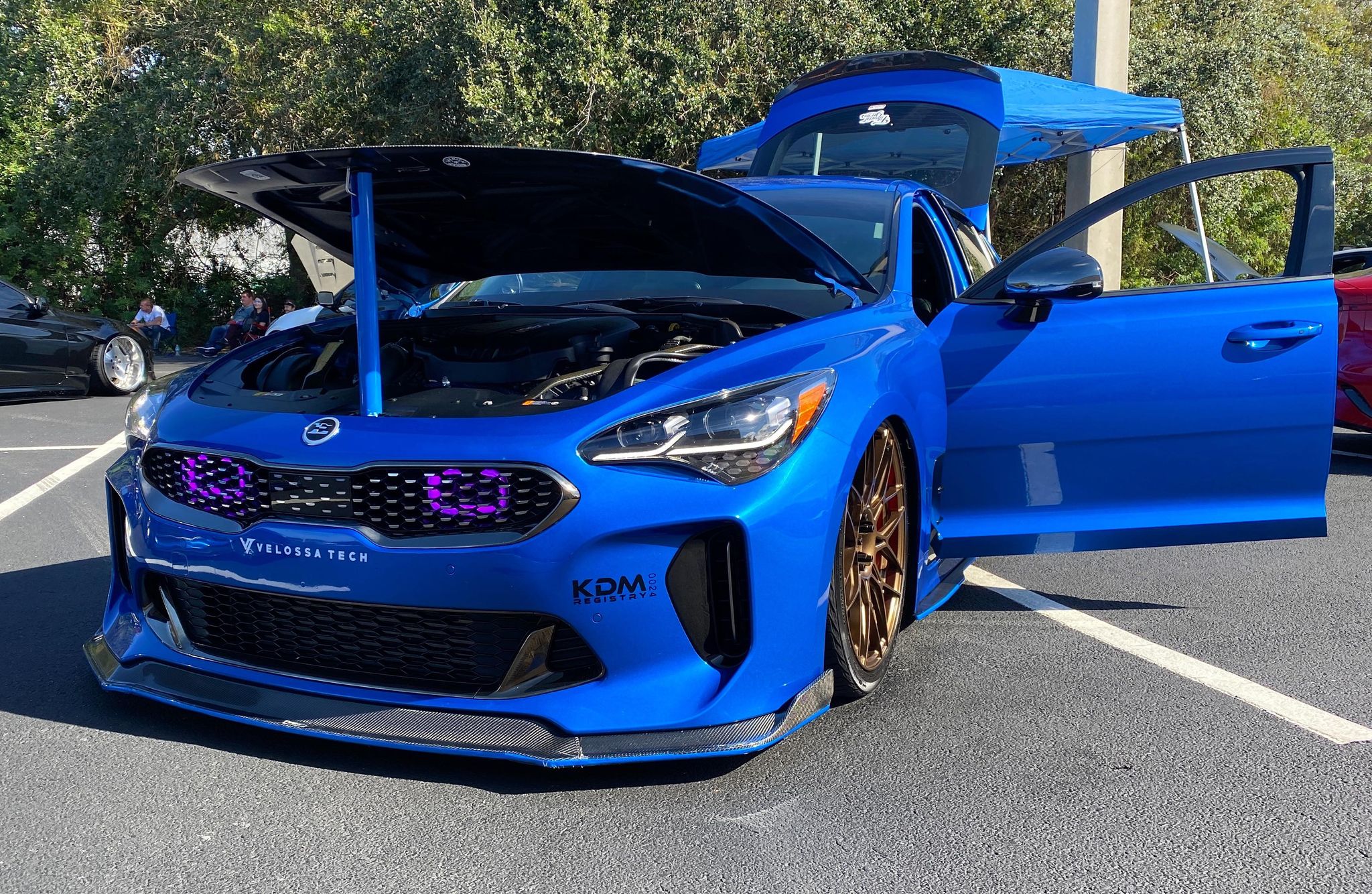 2017-2020+ Kia Stinger 3.3T Dual BIG MOUTH "LIT KIT" Ram Air Intake Snorkels | Velossa Tech Design