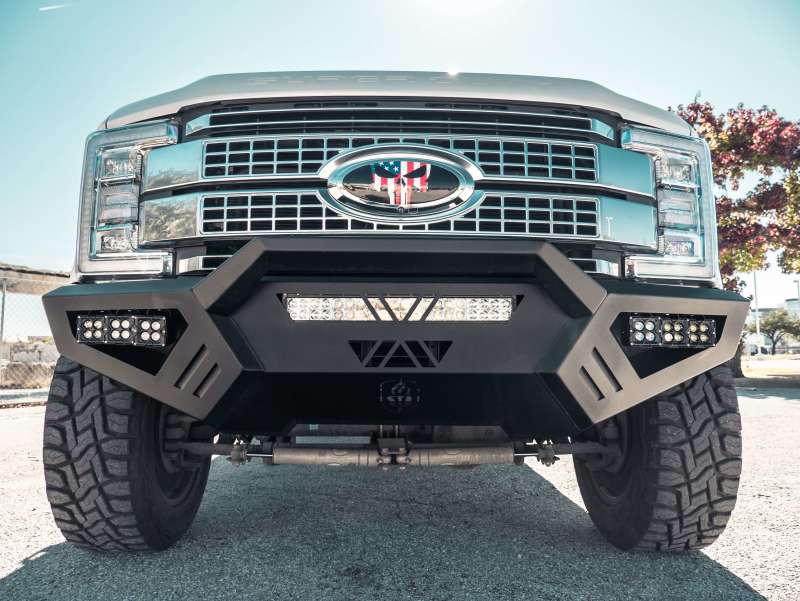 Road Armor 17-20 Ford F-250 SPARTAN Front Bumper Bolt-On Pre-Runner Guard - Tex Blk-thumbmail-1
