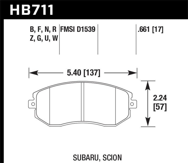 Hawk 13 Subaru BRZ / 13 Scion FR-S HPS Front Street Brake Pads-thumbmail-6