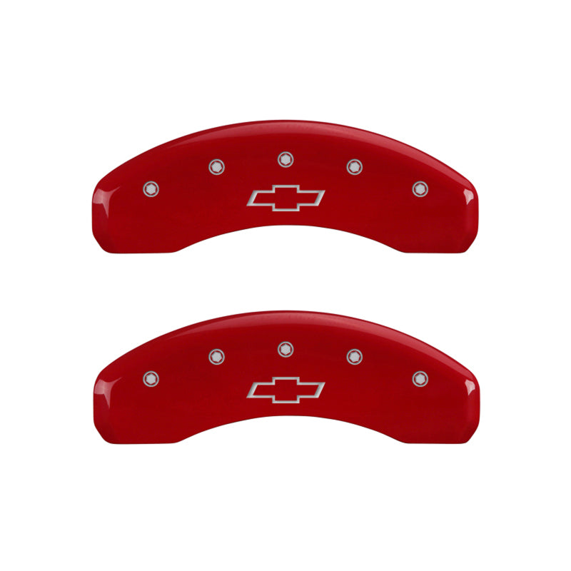 MGP 4 Caliper Covers Engraved Front & Rear Bowtie Red finish silver ch-thumbmail-4