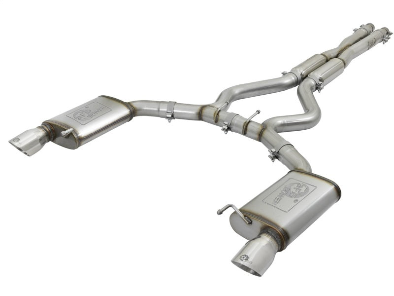 aFe MACHForce XP 3in Sport Tone Cat-Back Exhausts w/ Polished Tips 15-17 Ford Mustang V6/V8-thumbmail-1