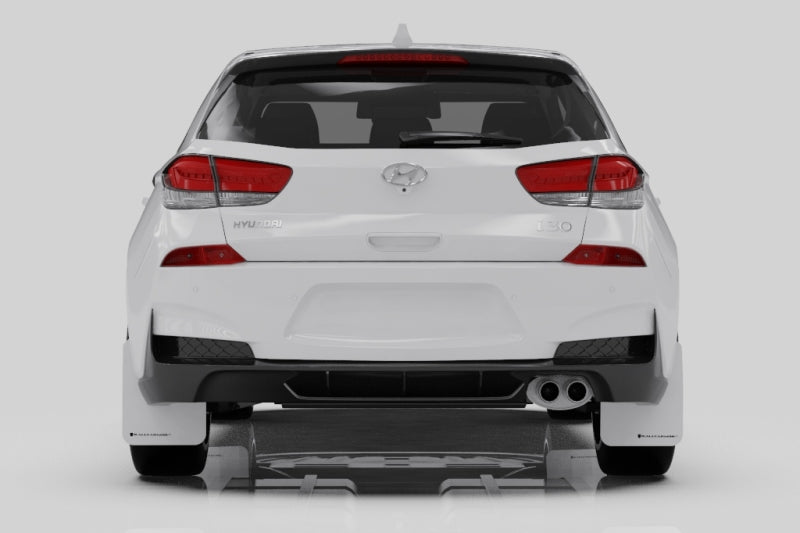 Rally Armor 19-21 Hyundai Elantra N Line Black UR Mud Flap w/ Performance Blue Logo-thumbmail-2