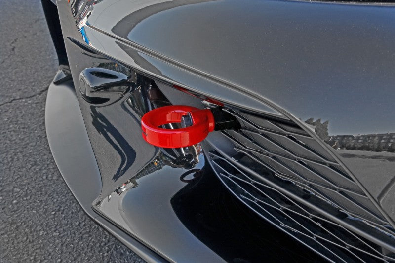 Perrin 2020 Toyota Supra Tow Hook Kit (Front) - Red-thumbmail-2