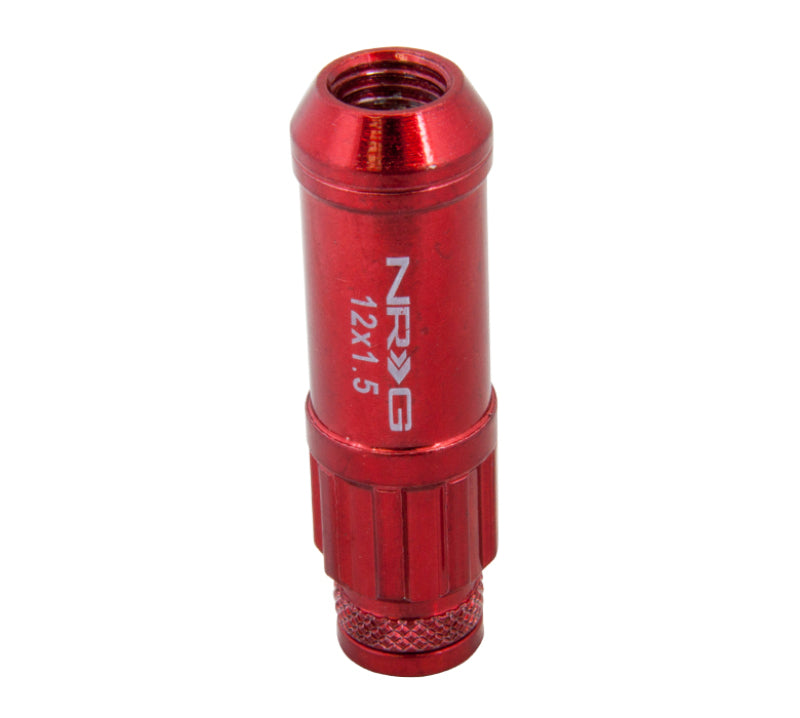 NRG 700 Series M12 X 1.5 Steel Lug Nut w/Dust Cap Cover Set 21 Pc w/Locks & Lock Socket - Red-thumbmail-3