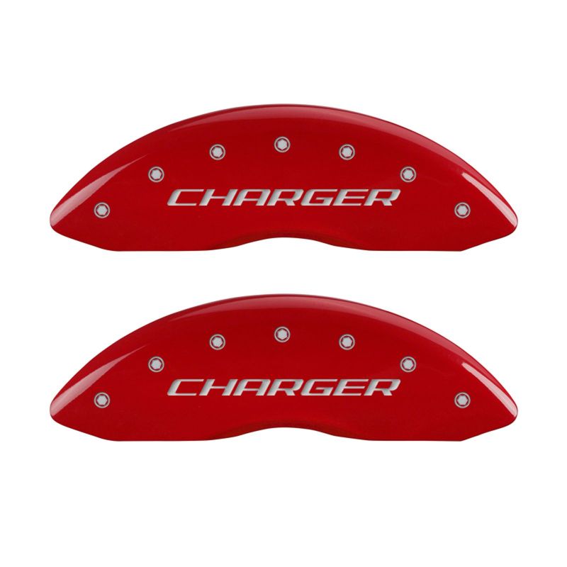 MGP 4 Caliper Covers Engraved Front & Rear Block/Charger Red finish silver ch-thumbmail-2