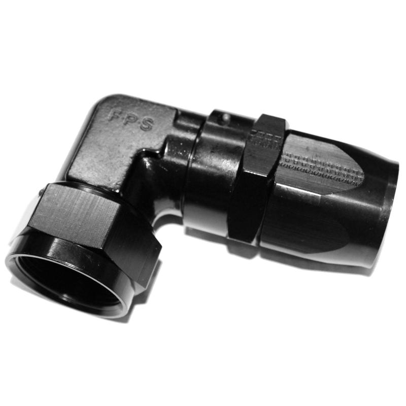Fragola -10AN x 90 Degree Low Profile Forged Hose End - Black-thumbmail-1