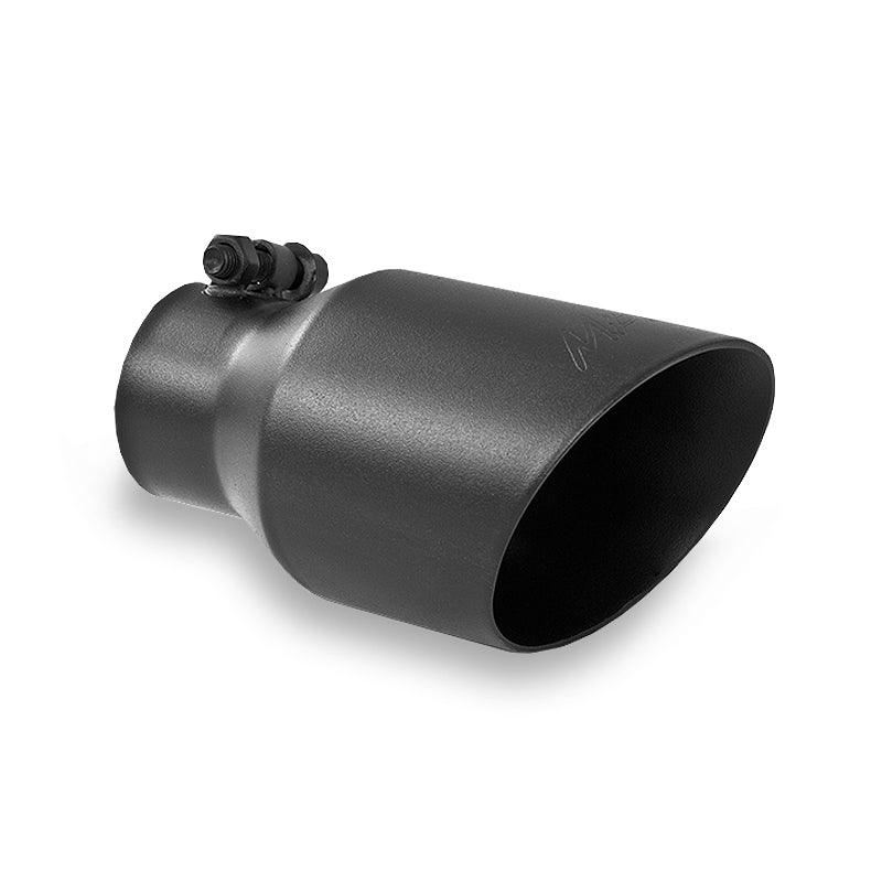 MBRP Universal 4in OD Dual Wall Angled 2.5in Inlet 8in Lgth Exhaust Tip - Black-thumbmail-2