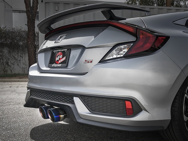 aFe Takeda 3in 304 SS Cat-Back Exhaust System w/ Blue Tips 2017 Honda Civic Si I4 1.5L (t)-thumbmail-2