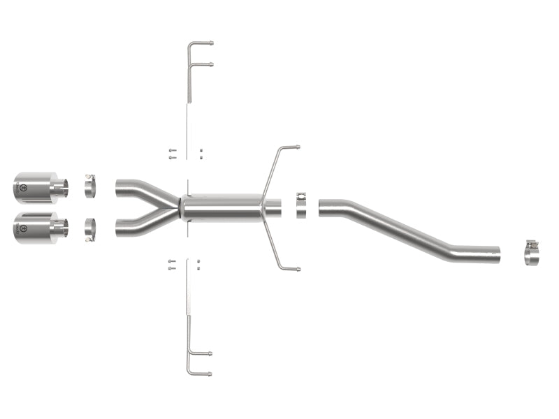 aFe Takeda 2.5in 304SS Axle-Back Exhaust System 17-19 Honda Civic Type R L4-2.0L (t) - Polished Tip-thumbmail-4