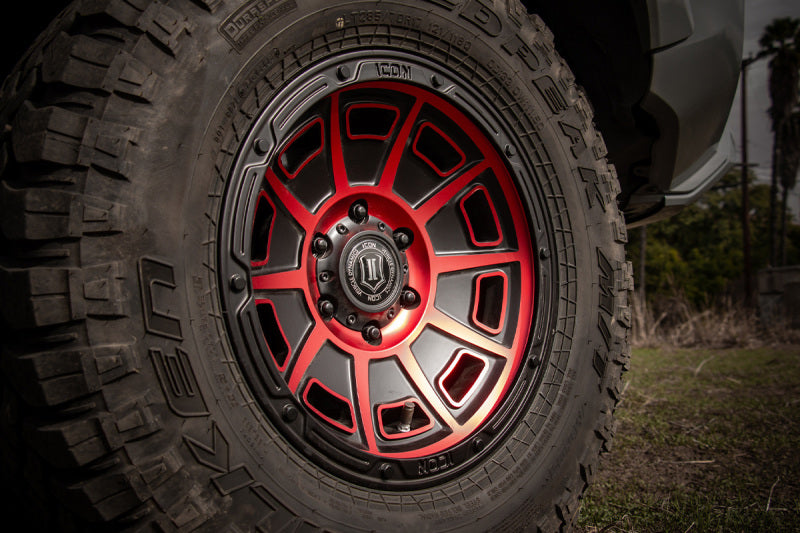 ICON Victory 17x8.5 6x120 0mm Offset 4.75in BS Satin Black w/Red Tint Wheel-thumbmail-2