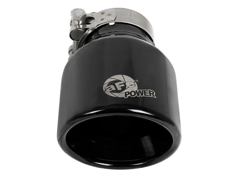 aFe MACH Force-Xp 409 SS Clamp-On Exhaust Tip 2.5in. Inlet / 4in. Outlet / 6in. L - Black-thumbmail-2