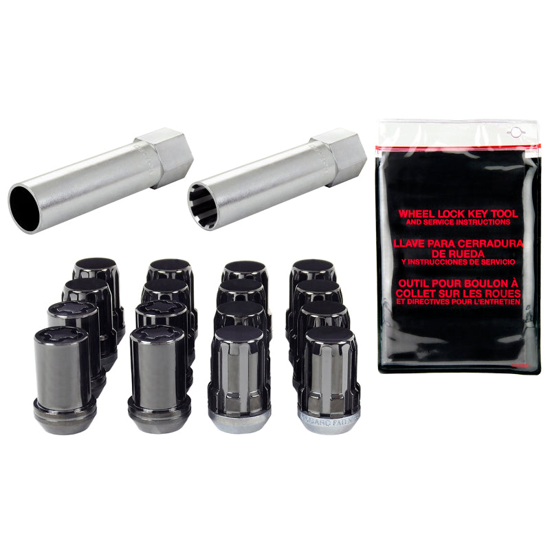 McGard SplineDrive Tuner 4 Lug Install Kit w/Locks & Tool (Cone) M12X1.5 / 13/16 Hex - Black-thumbmail-1