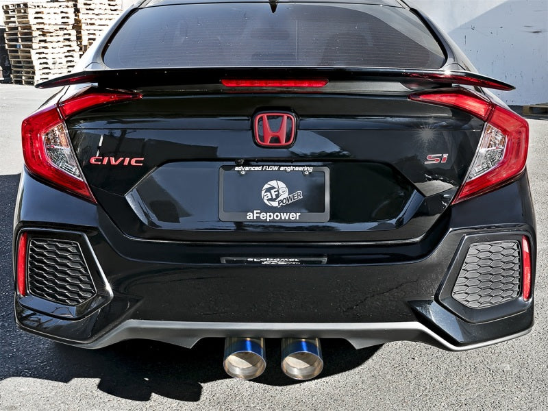 aFe Takeda 3in 304 SS Cat-Back Exhaust System w/ Blue Tips 2017+ Honda Civic Si 4Dr I4 1.5L (t)-thumbmail-2