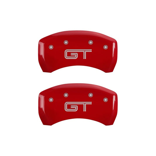MGP Rear set 2 Caliper Covers Engraved Rear GT Red finish silver ch