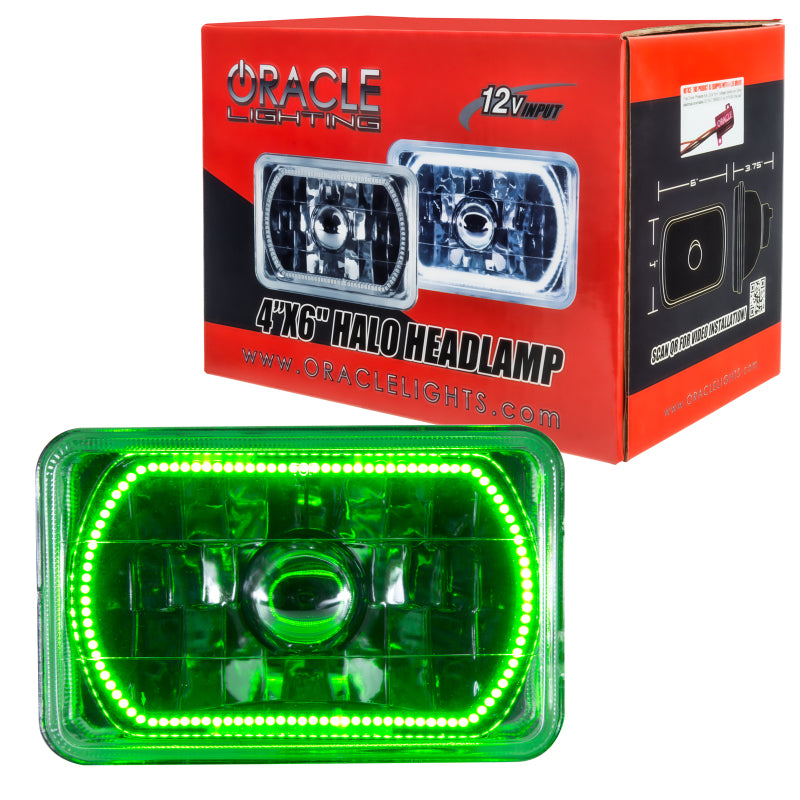 Oracle Pre-Installed Lights 4x6 IN. Sealed Beam - Green Halo-thumbmail-2