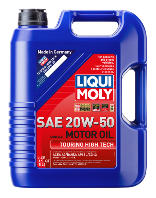 LIQUI MOLY 5L Touring High Tech Motor Oil 20W50 - Single