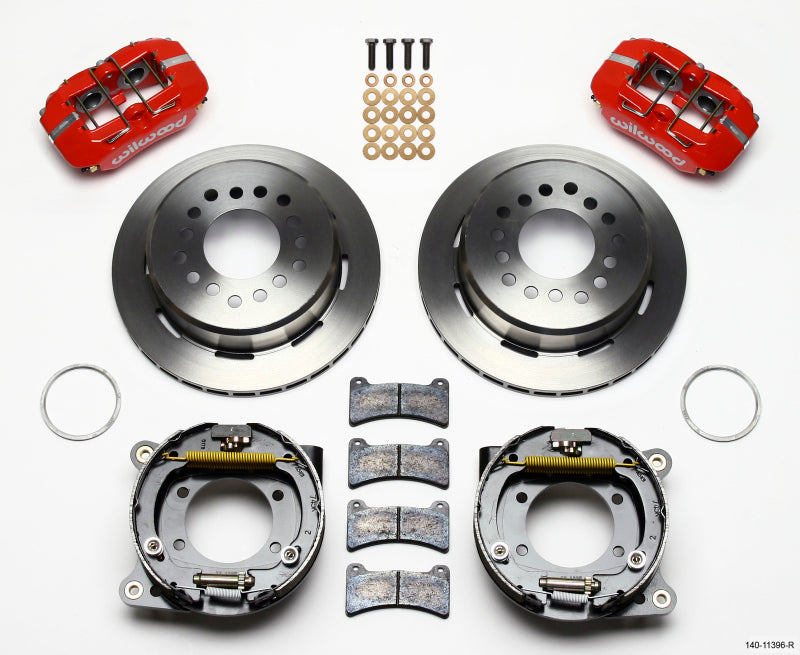 Wilwood Dynapro Low-Profile 11.00in P-Brake Kit - Red Ford 8.8 w/2.50in Offset-5 Lug-thumbmail-1