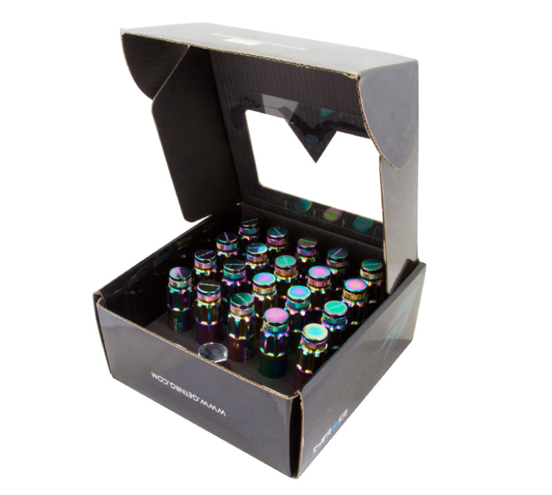 NRG 700 Series M12 X 1.25 Steel Lug Nut w/Dust Cap Cover Set 21 Pc w/Locks & Lock Socket - Neochrome-thumbmail-3